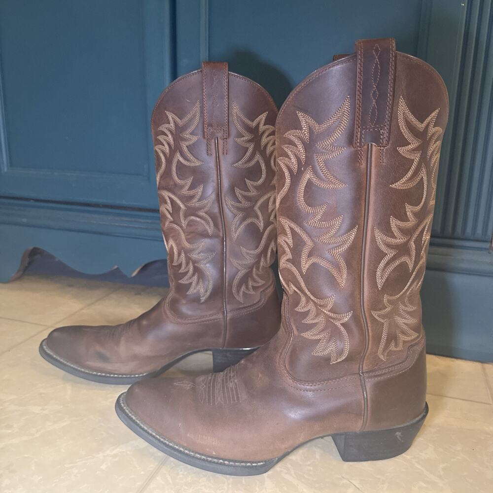 Ariat Heritage R Toe Western Cowboy Boots Men’s 9D Brown 10002204